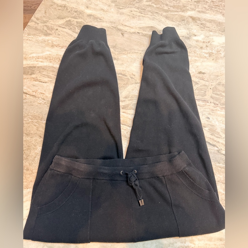 Chico’s Zenergy Black Jogger Pants 2r Soft Ribbed Drawstring Lounge Casual Large